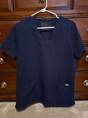 FIGS Navy Casma Short-Sleeve V-Neck Scrub Top
